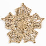 Esselle Home Severn Jute Star Placemats, Set of 2 – Naturelle Floral Table Setting, 36x36cm, Natural