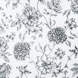 Arthouse Fleur Mono Wallpaper with Pencil Drawn Florals and Glitter Finish – Country Feature Wall, Light Cream