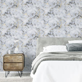 Arthouse Bahia Marble Wallpaper with Metallic Gold Detailing – Elegant Flat Surface Finish, Mono Gold