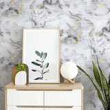 Arthouse Bahia Marble Wallpaper with Metallic Gold Detailing – Elegant Flat Surface Finish, Mono Gold