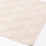 Esselle Home Blenheim Diamond Recycled Indoor/Outdoor Rug, 120 x 170cm – Hand Woven from Plastic Bottles, Cream