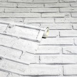 Arthouse White Brick Wallpaper – Timeless Painted Brick Effect for Urban Loft Style Rooms, White