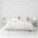 Arthouse White Brick Wallpaper – Timeless Painted Brick Effect for Urban Loft Style Rooms, White