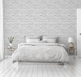 Arthouse White Brick Wallpaper – Timeless Painted Brick Effect for Urban Loft Style Rooms, White