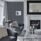 Arthouse Washed Panel Wallpaper with Wood Grain Detail – Faux Panelling Feature Wall Look, Charcoal