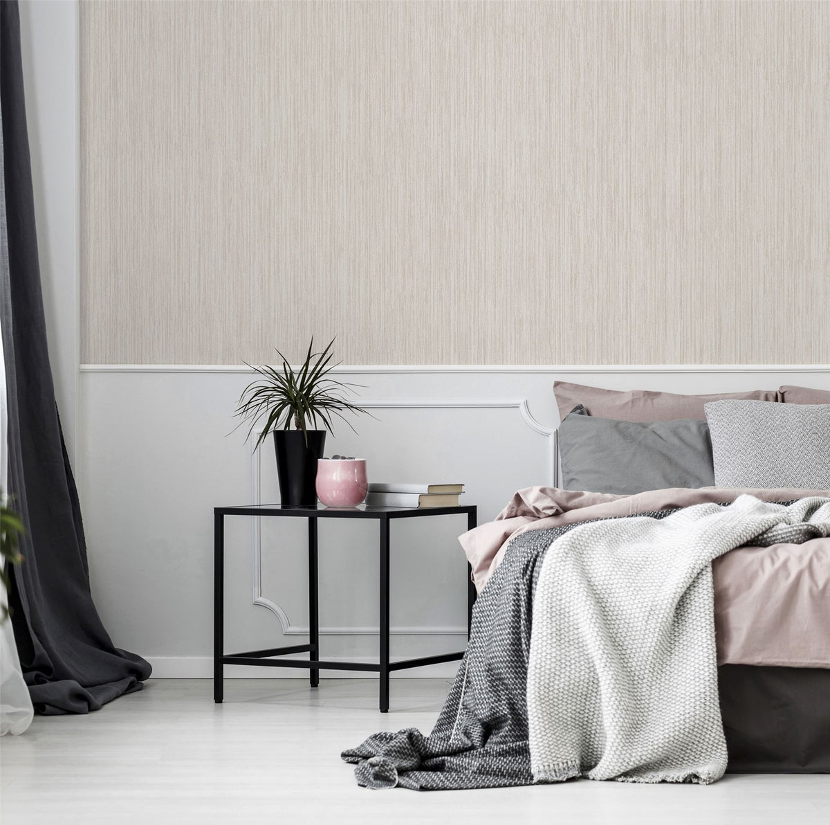 Arthouse Diamond Plain Textured Vinyl Wallpaper with Subtle Sparkle – Hardwearing Feature Wall, Blush Pink