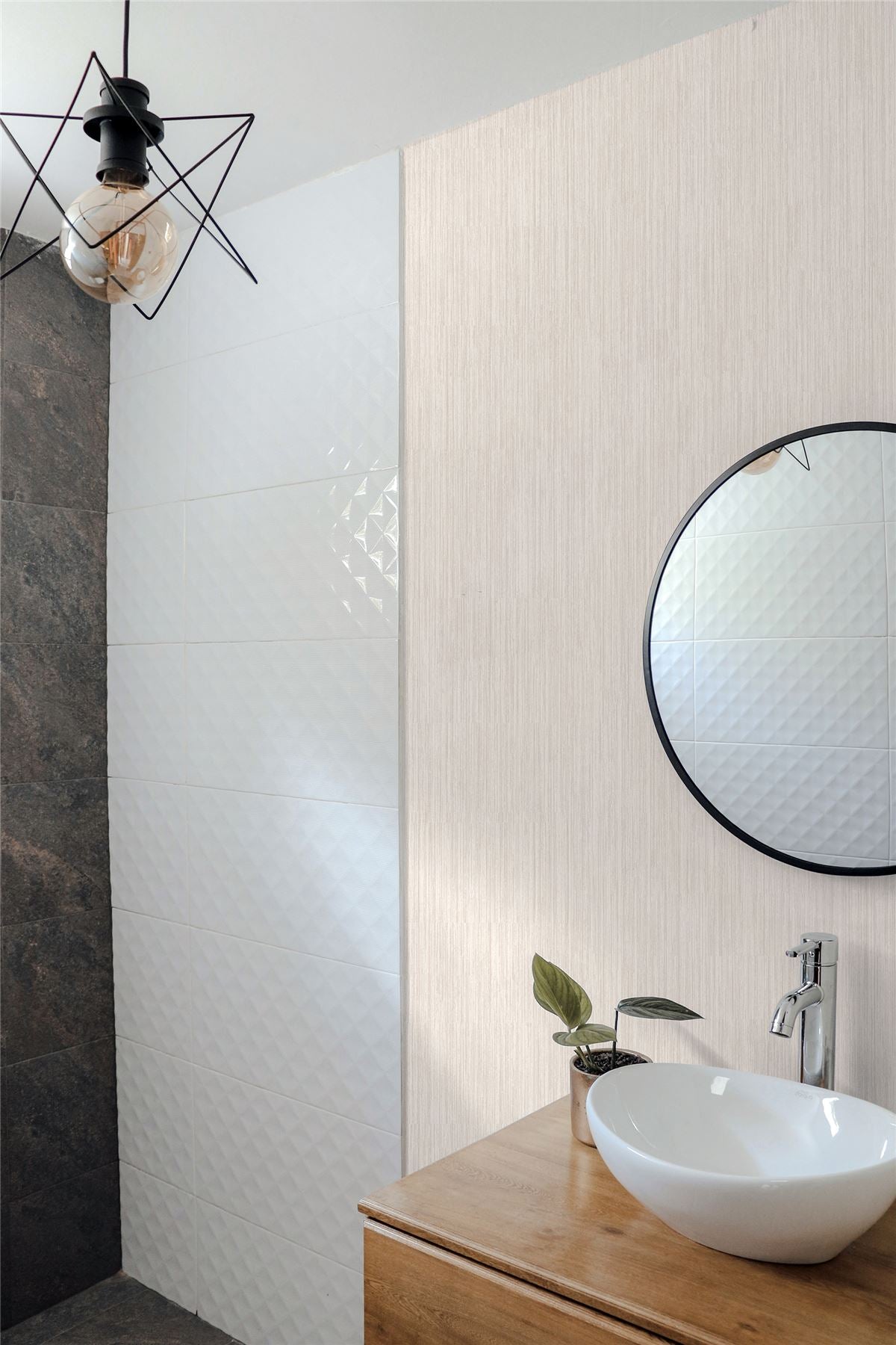 Arthouse Diamond Plain Textured Vinyl Wallpaper with Subtle Sparkle – Hardwearing Feature Wall, Blush Pink