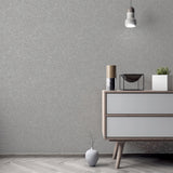 Arthouse Linen Texture Wallpaper with Subtle Lustre – Understated Linen Effect for Feature Walls, Mid Grey