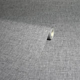 Arthouse Linen Texture Wallpaper with Subtle Lustre – Understated Linen Effect for Feature Walls, Mid Grey