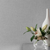 Arthouse Linen Texture Wallpaper with Subtle Lustre – Understated Linen Effect for Feature Walls, Mid Grey