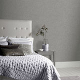 Arthouse Linen Texture Wallpaper with Subtle Lustre – Understated Linen Effect for Feature Walls, Mid Grey