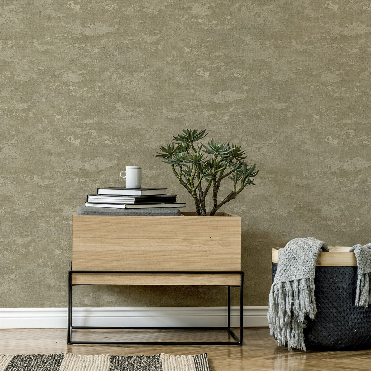 Arthouse Patina Heavyweight Vinyl Wallpaper with Metallic and Glitter Effects – High Traffic Areas, Neutral