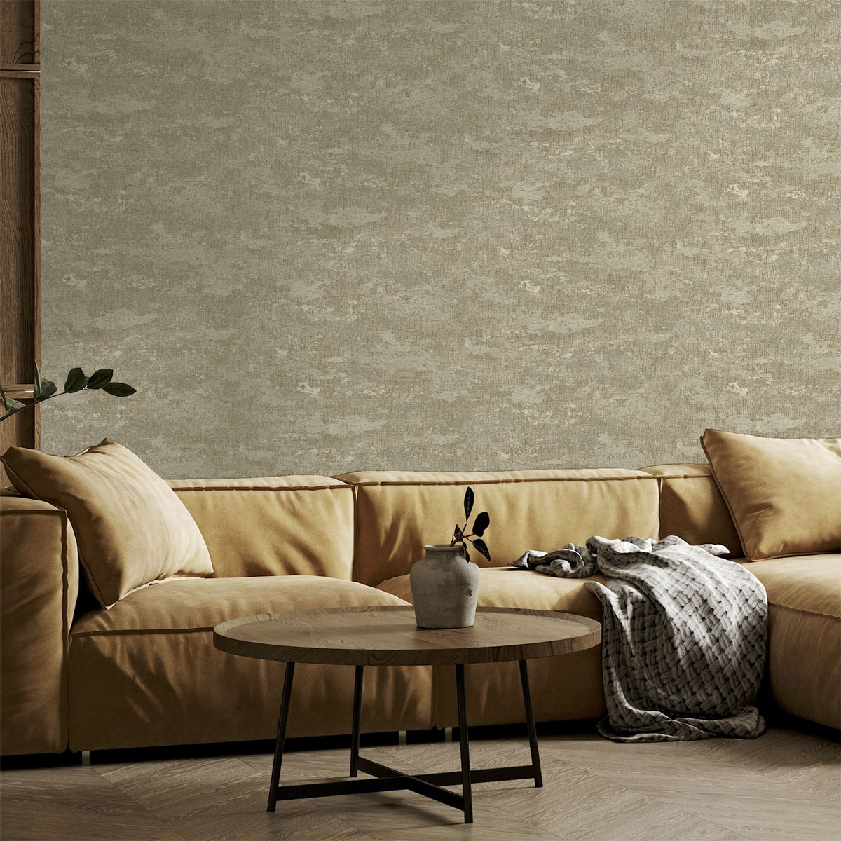 Arthouse Patina Heavyweight Vinyl Wallpaper with Metallic and Glitter Effects – High Traffic Areas, Neutral