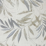 Arthouse Luxury Leaf Heavyweight Vinyl Wallpaper – Calming Soft Grey Leaf Design on Light Cream, Natural Grey