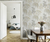 Arthouse Oriental Garden Wallpaper with Tree Design, Easy to Hang – Feature Wall or Whole Room, Natural