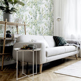 Arthouse Tranquil Wallpaper with Light and Dark Green Leaves – Watercolour Look Feature Wall, Green