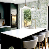 Arthouse Tranquil Wallpaper with Light and Dark Green Leaves – Watercolour Look Feature Wall, Green