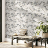Arthouse Palm Grove Wallpaper with Palm Tree Design and Soft Matt Finish – Tropical Feature Wall, Natural