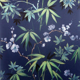 Arthouse Jasmine Garden Vinyl Wallpaper with Lilac Flowers and Metallic Touches – Hardwearing, Navy