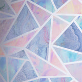 Arthouse Pastel Geo Multi Geometric Wallpaper with Glitter Highlights – Pink & Purple Marble Feature Wall