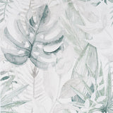 Arthouse Chalky Tropical Vinyl Wallpaper with Delicate Foliage – Paste the Wall Feature Wall, Soft Navy