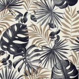 Arthouse Jungle Wall Vinyl Wallpaper with Palm Print & Gold Highlights – Paste the Paper, Black and Gold