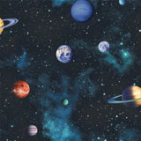 Arthouse Cosmos Space Wallpaper with Planets & Stars – 3D Photographic Effect Kids Room Covering, Charcoal