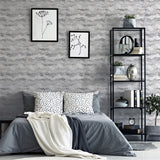 Arthouse Painted Canvas Expressionist Wallpaper – Paste the Wall Feature Wall Design, Grey