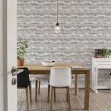 Arthouse Painted Canvas Expressionist Wallpaper – Paste the Wall Feature Wall Design, Grey