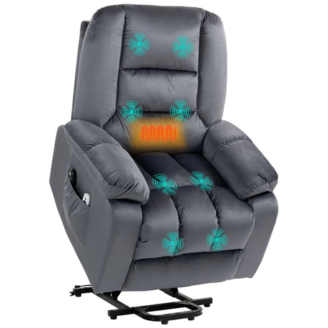 Brown electric riser recliner lift chair with massage