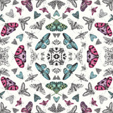 Arthouse Glitter Bug Wallpaper with Multi-Coloured Bugs & Butterflies – Playful Kaleidoscope Design, White