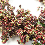 Artificial Black Berry Wreath, 55cm Large Door Wreath with Woven Base – Faux Black & Red Berry Decoration