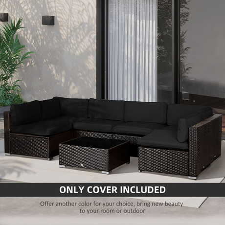 Rattan garden sofa set before and after cover replacement