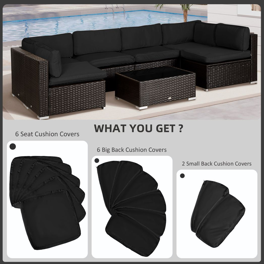 Cushion cover dimensions diagram, seat and back sizes