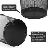 Vinsani 2-Piece Round Mesh Waste Bin Set – Lightweight Metal Wastebaskets for Office & Home, Black