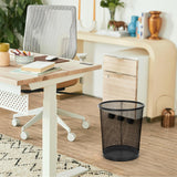 Vinsani 2-Piece Round Mesh Waste Bin Set – Lightweight Metal Wastebaskets for Office & Home, Black