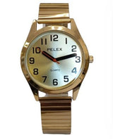 Pelex Men’s Gold Tone Quartz Watch with Big Numbers and Gold Dial – Gold Bracelet Strap