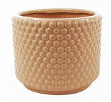 Dusty Pink Peach Raised Dots Ceramic Plant Pot, 15 x 15 x 12.5cm – Decorative Indoor Planter