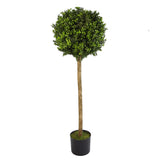 Artificial Boxwood Buxus Ball Topiary Tree, 120cm (4ft) – Indoor & Outdoor Plant with Wired Stems