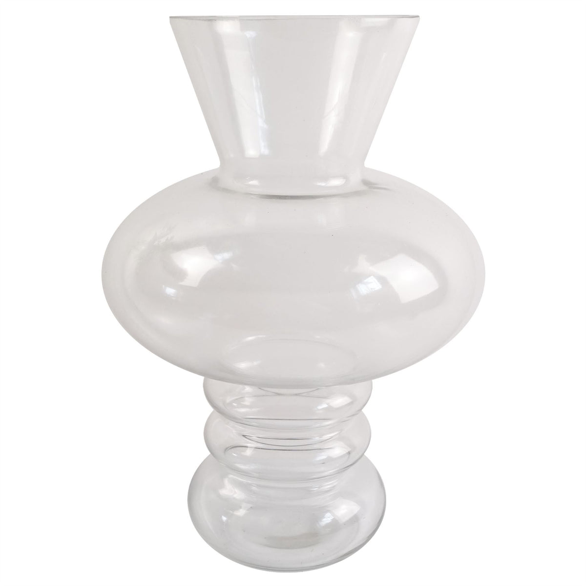 35cm Clear Bubble Glass Vase – Decorative Home Accent, Clear