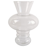 35cm Clear Bubble Glass Vase – Decorative Home Accent, Clear