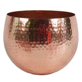 Leaf Large Hammered Metal Planter, 22 x 18cm Straight Edge – Handmade Rustic Indoor Plant Pot