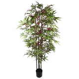 Artificial Bamboo Plant, 180cm with 1140 Red & Green Silk Leaves – Tall Indoor Display Tree