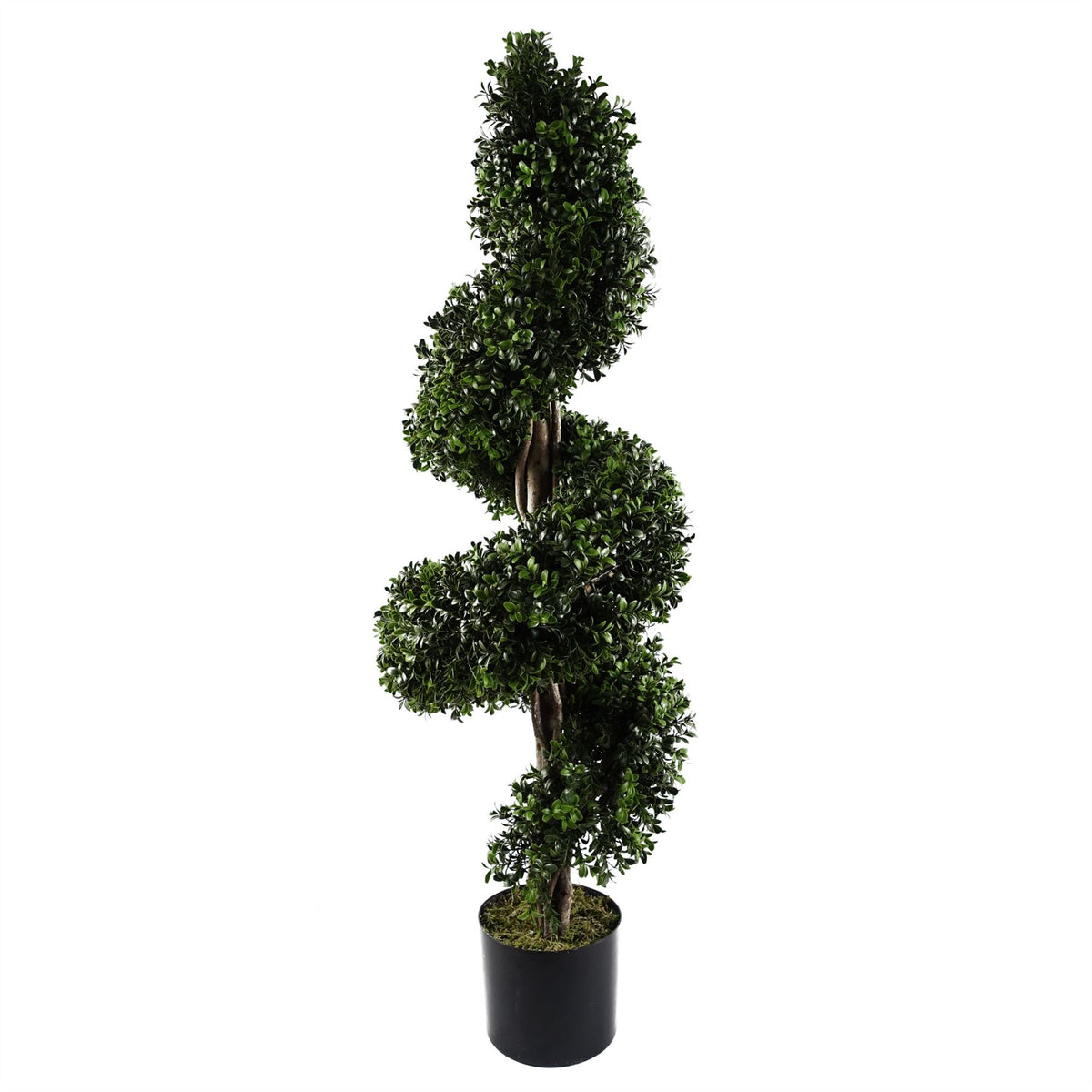 Botanik Artificial Spiral Buxus Tree, 120cm – UV Resistant Outdoor Topiary with Fixed Branches