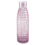 49cm Tall Pink Square Glass Vase – Statement Floral Display, Pink