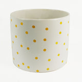 Gold Dot Planter Plant Pot, 18 x 18 x 15cm – Decorative Indoor Pot, Gold & White