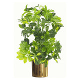75cm Artificial Arboricola Gold Capella Plant Gold Metal Planter