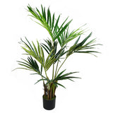 Leaf 130cm Artificial Kentia Palm Tree with Silk Leaves – Weighted Black Pot, Realistic Indoor Plant