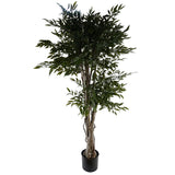 Leaf UV Resistant Artificial Japanese Ruscus Tree, 140cm – 2716 Leaves, Outdoor Plant with Wired Stems