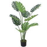 Luxury Artificial Monstera Plant, 120cm (4ft) in Black Pot – Realistic Indoor Greenery with Adjustable Stems